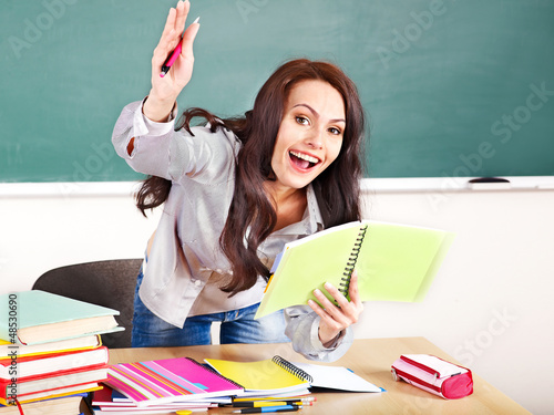 Photo: Woman in classroom. Woman in classroom.