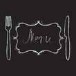 Vector restaurant menu design on chalkboard