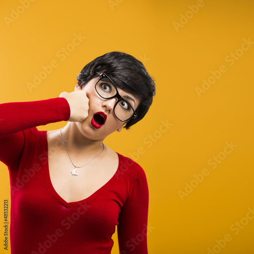 Photo: Girl punching himself Girl punching himself