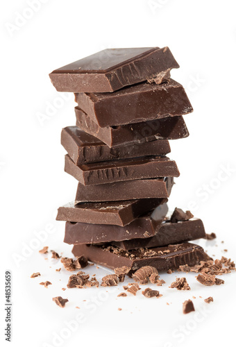 Photo: Roughly cut chunks of a chocolate bar Roughly cut chunks of a chocolate bar