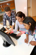 Group of students working in computer lab