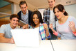 Group of students in computer training with teacher