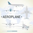 Aeroplane in different positions.