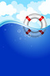 Vector illustration of Life Buoy in water