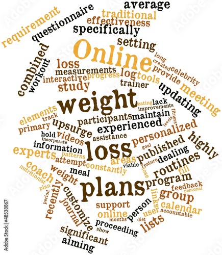Illustration: Word cloud for Online weight loss plans Word cloud for Online weight loss plans