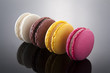Delicious macarons of different flavors and colors