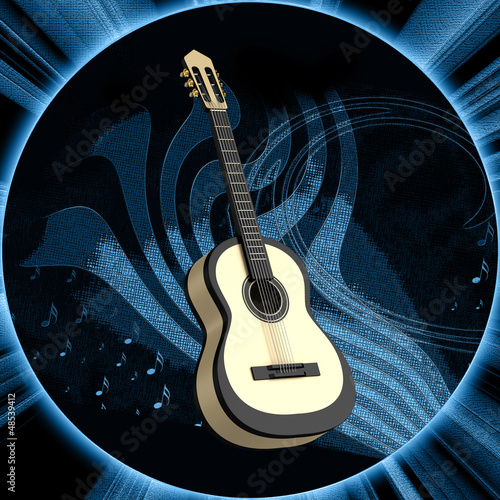 Illustration: Abstract background with a guitar Abstract background with a guitar