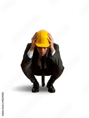 Photo: Businessman scared by the crisis Businessman scared by the crisis