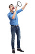 Man shouting through megaphone