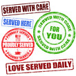 Served with care stamp