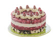 Raspberry ice-cream cake with crunchy meringue