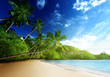 sunset on beach, Mahe island, seychelles