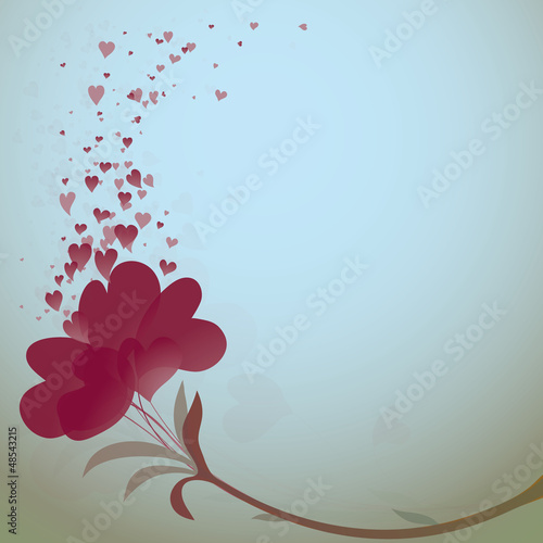 Vector: Fictitious flower in shape of heart / Romantic background Fictitious flower in shape of heart / Romantic background