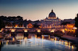 view on Tiber and St Peter Basilica in Vatican