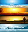 A series of illustrations of 4 geographical locations