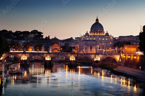 Photo: view on Tiber and St Peter Basilica in Vatican view on Tiber and St Peter Basilica in Vatican