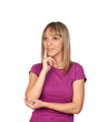 Pensive girl with blond hair