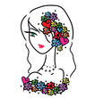 Beautiful woman with flowers