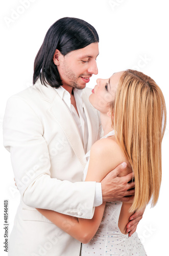 Photo: Pair dancing dances isolated on white Pair dancing dances isolated on white