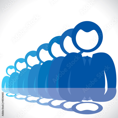 Vector: business people in row business people in row