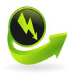 bouton electricité flêche verte