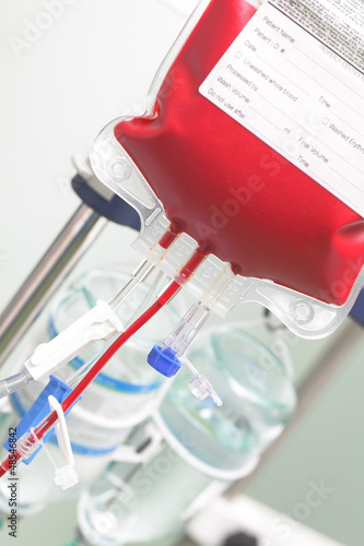 Photo: bag with blood in the hospital bag with blood in the hospital