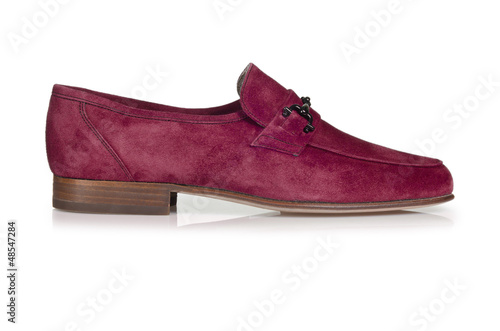 Photo: Fashion concept with male shoes on white Fashion concept with male shoes on white