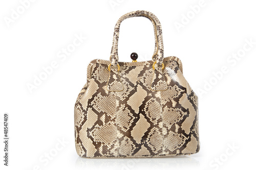 Photo: Nice elegant woman bag isolated on the white Nice elegant woman bag isolated on the white
