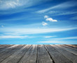 sunset sky and wood floor