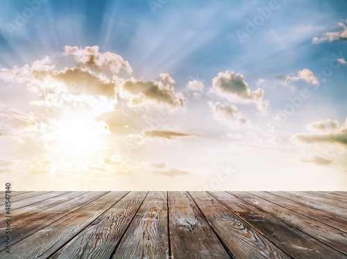 Photo: blue sunset sky and floor blue sunset sky and floor