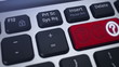 Question Mark. Red computer key with flashing question mark.