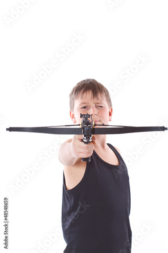 Photo: teenager with a crossbow teenager with a crossbow