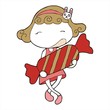 curly haired girl cartoon taffy vector