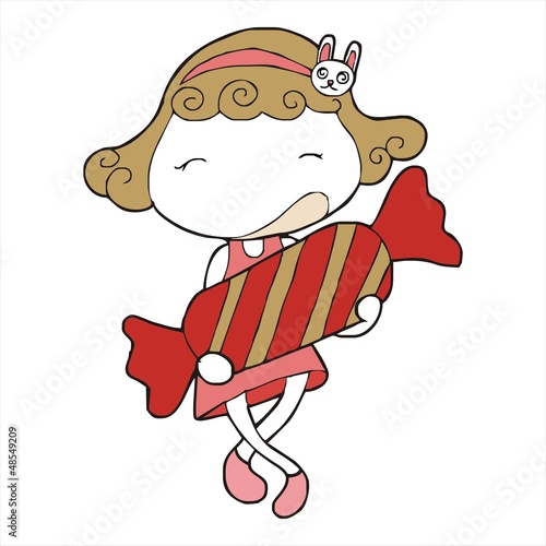 Vector: curly haired girl cartoon taffy vector curly haired girl cartoon taffy vector