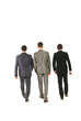 Back of business men walking