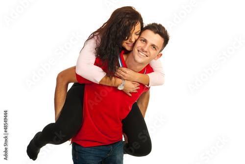 Photo: Loving couple in piggy back Loving couple in piggy back