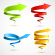Vector: Set of colorful spiral arrows 3D Set of colorful spiral arrows 3D