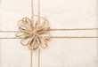 Vintage gift card with ribbon on paper wrap