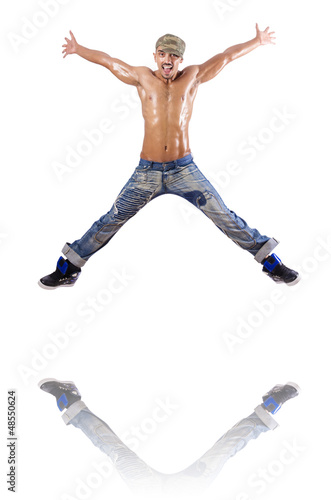 Photo: Dancer dancing dances isolated on white Dancer dancing dances isolated on white