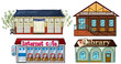 Asian building, Pub, Internet cafe, and a library