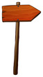 A signboard arrow made of wood