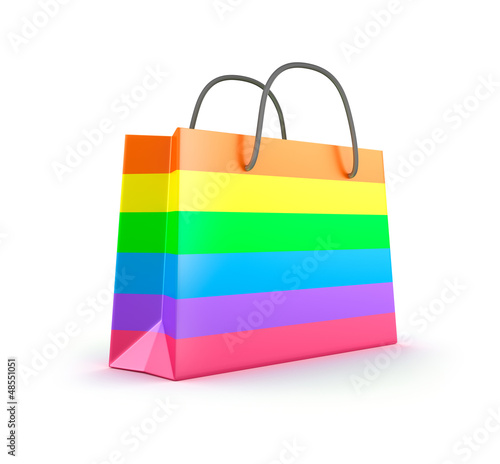 Illustration: Colorful shopping bag. Isolated on white Colorful shopping bag. Isolated on white