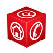 3d red contact cube