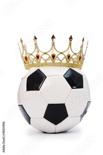 Photo: Football with crown on white Football with crown on white