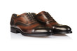 Fashion concept with male shoes on white