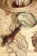 Magnifying glass and map