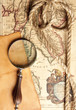Magnifying glass and map