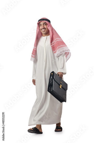 Photo: Diversity concept with arab on white Diversity concept with arab on white