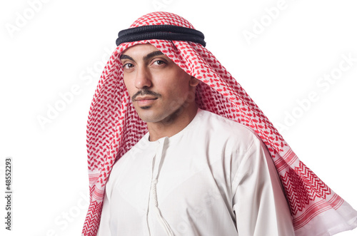 Photo: Diversity concept with arab on white Diversity concept with arab on white