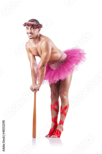 Photo: Muscular ballet performer in funny concept Muscular ballet performer in funny concept